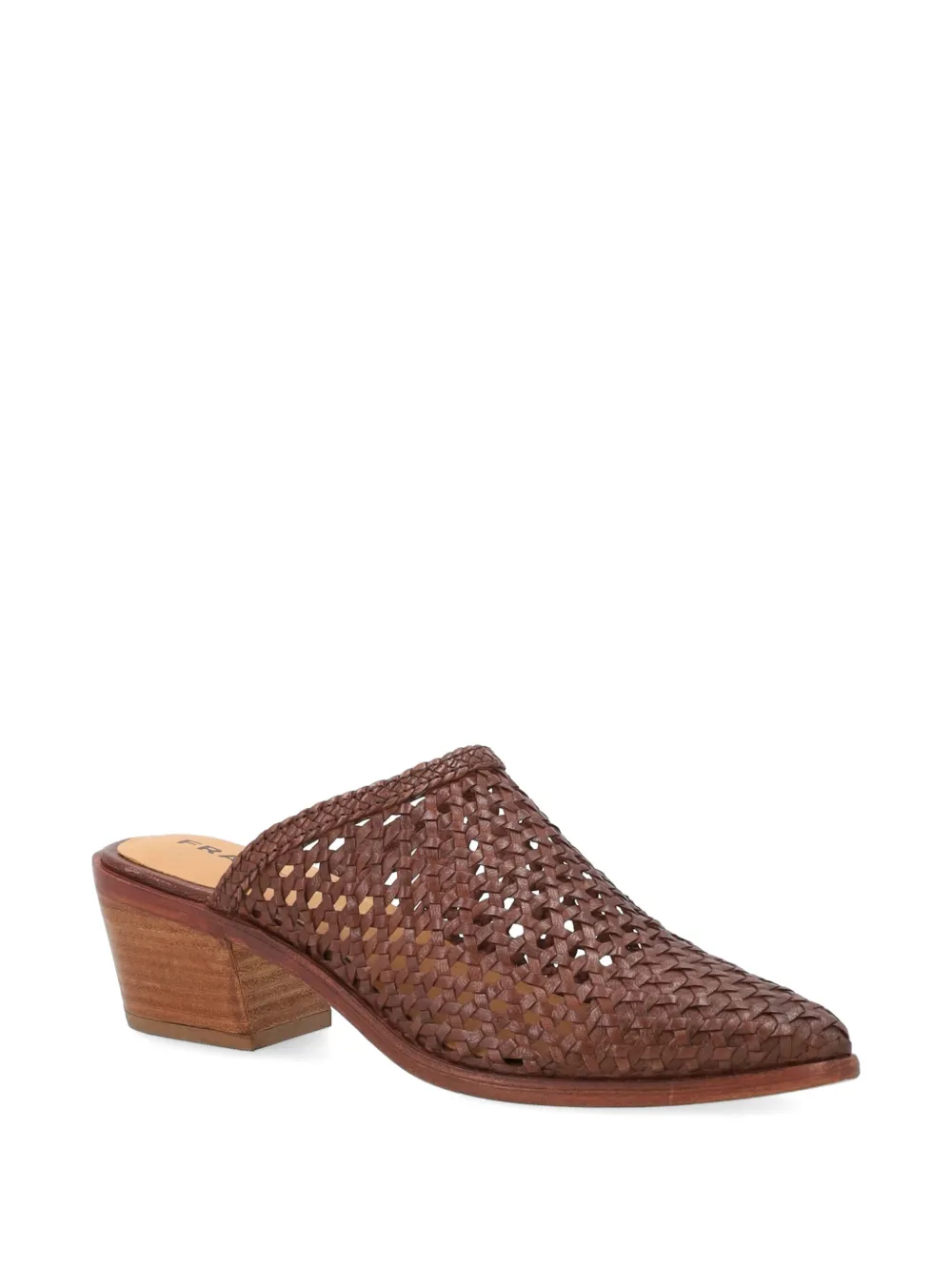 FRAU hand-woven leather mules Bruin