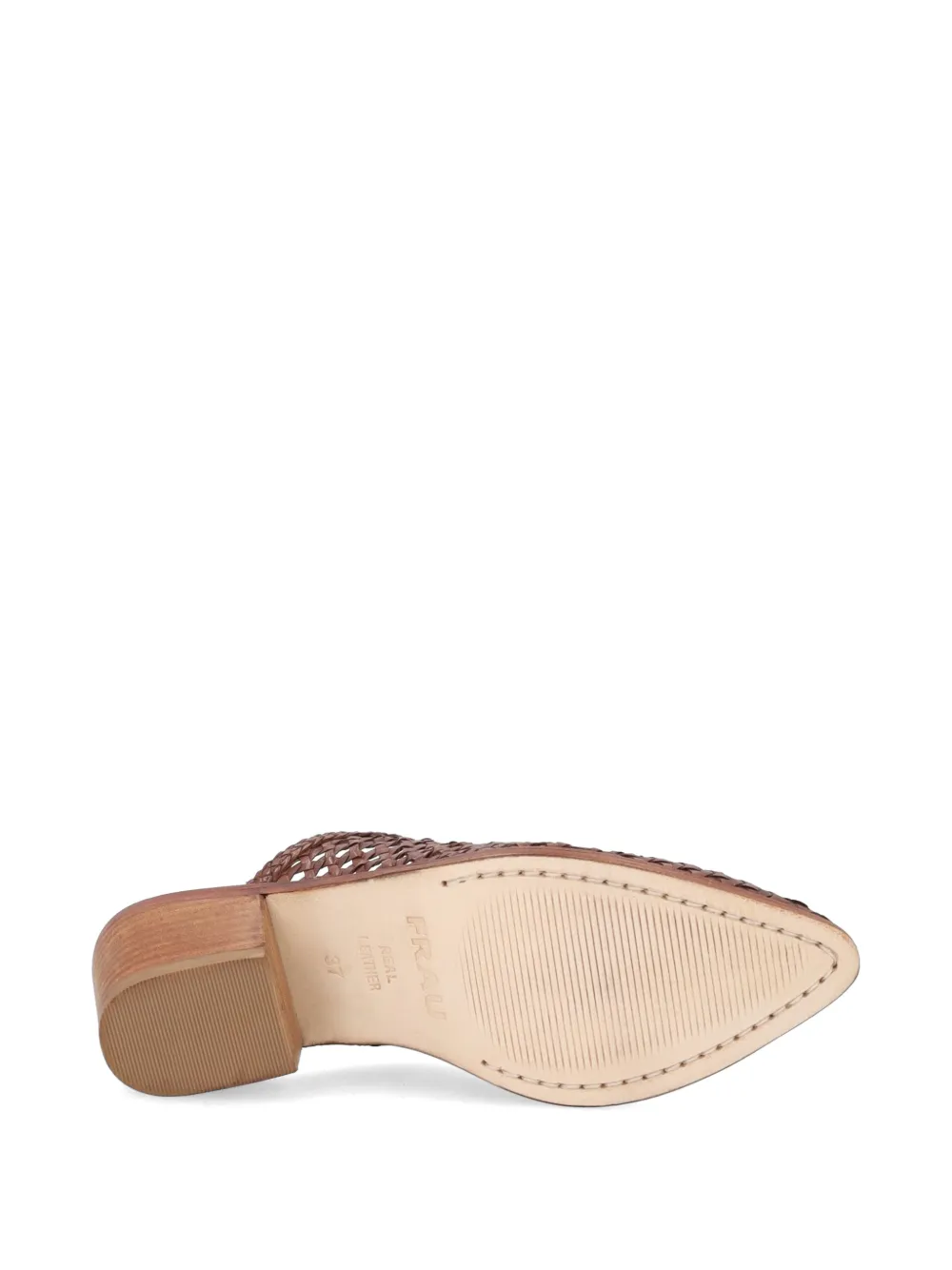 FRAU hand-woven leather mules Bruin