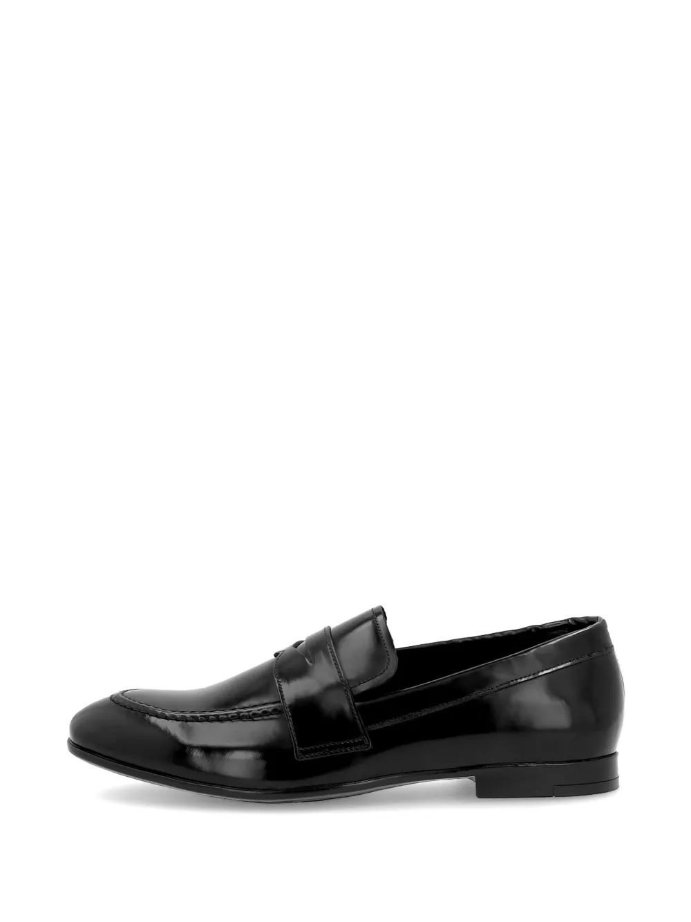 Frau Polished Leather Loafers In Black