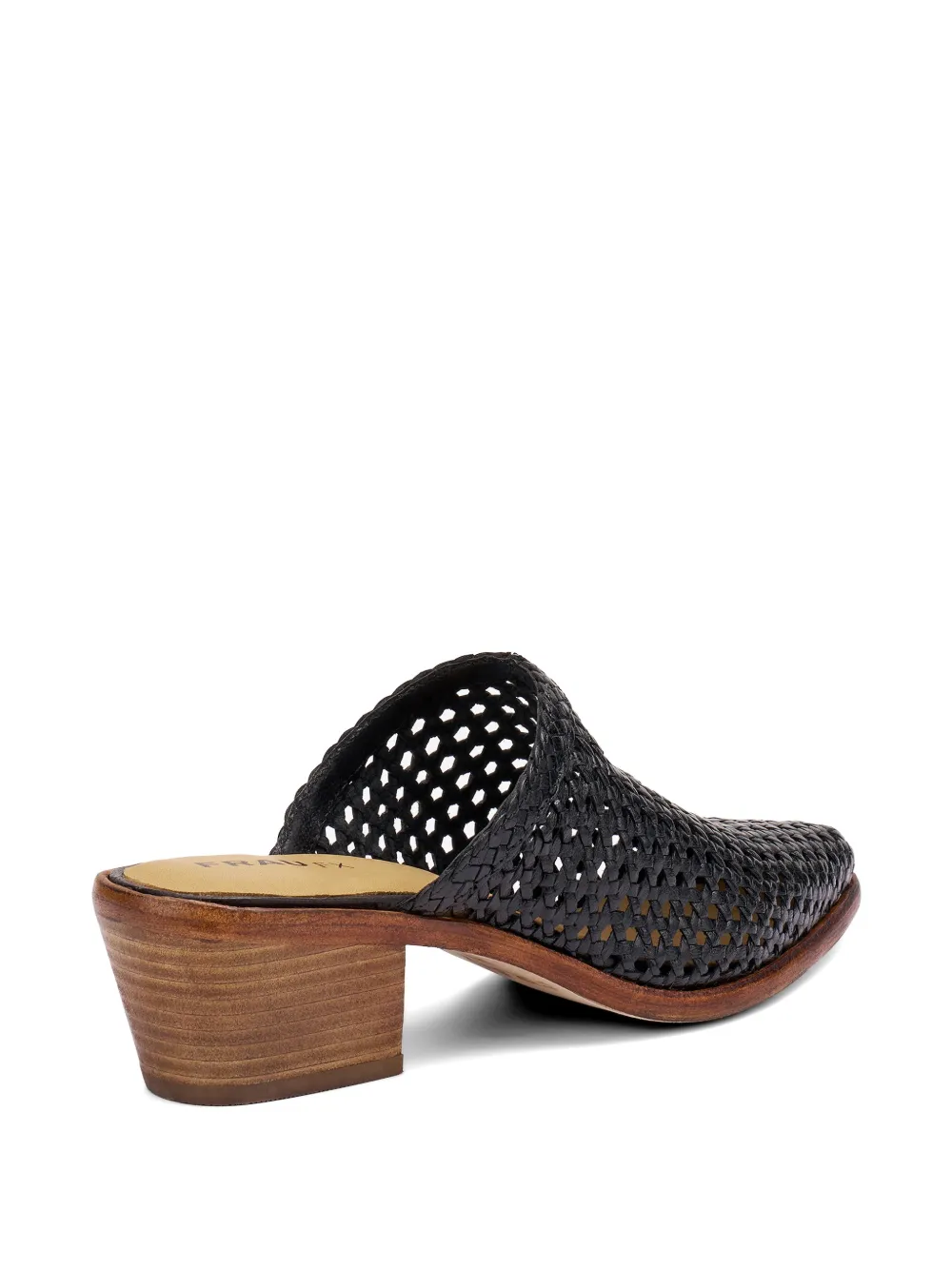 FRAU hand-woven leather mules Zwart
