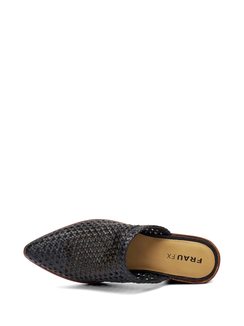 FRAU hand-woven leather mules Zwart