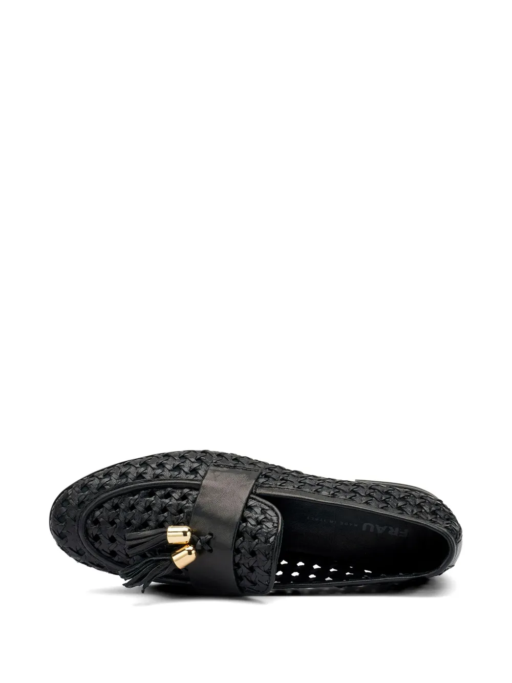 FRAU woven tassel loafers Zwart