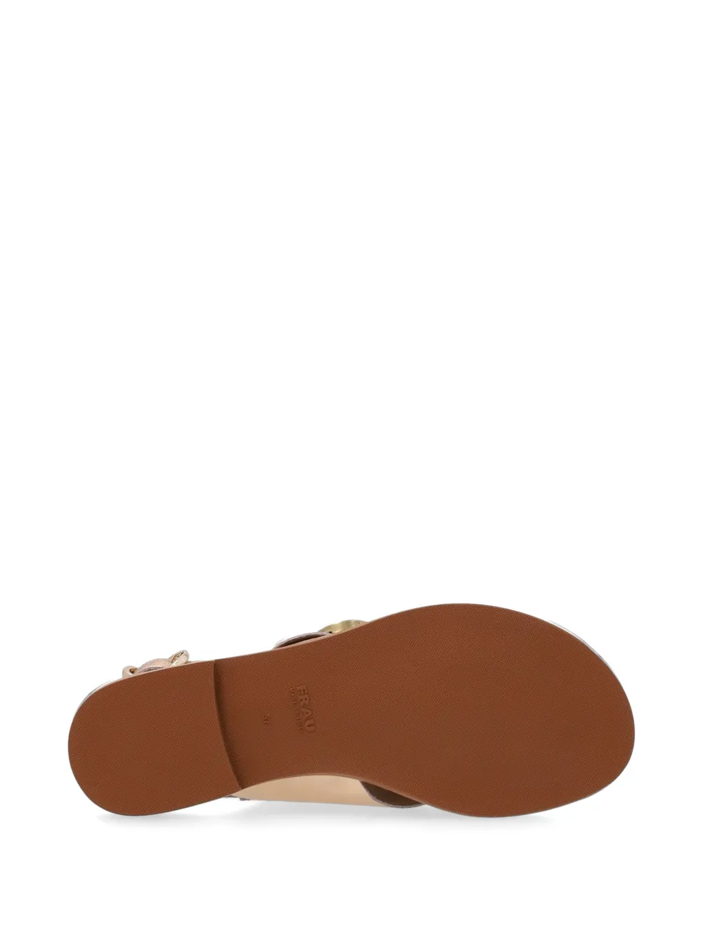 FRAU buckled laminated-finish sandals Beige