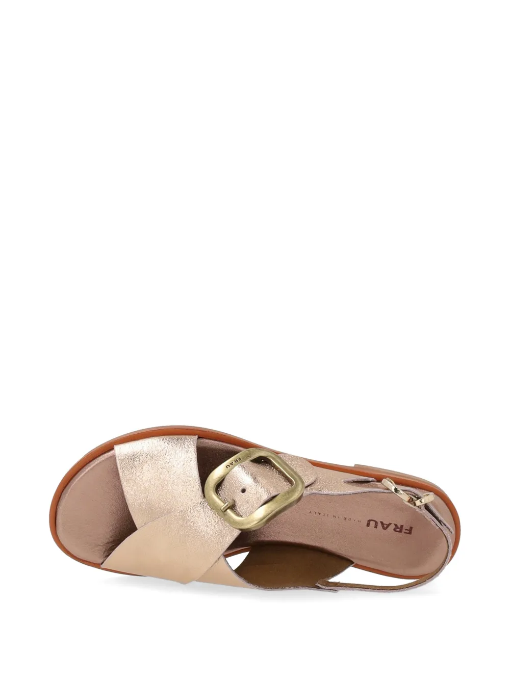 FRAU buckled laminated-finish sandals Beige