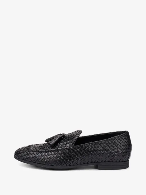 FRAU mocassins en cuir tressé