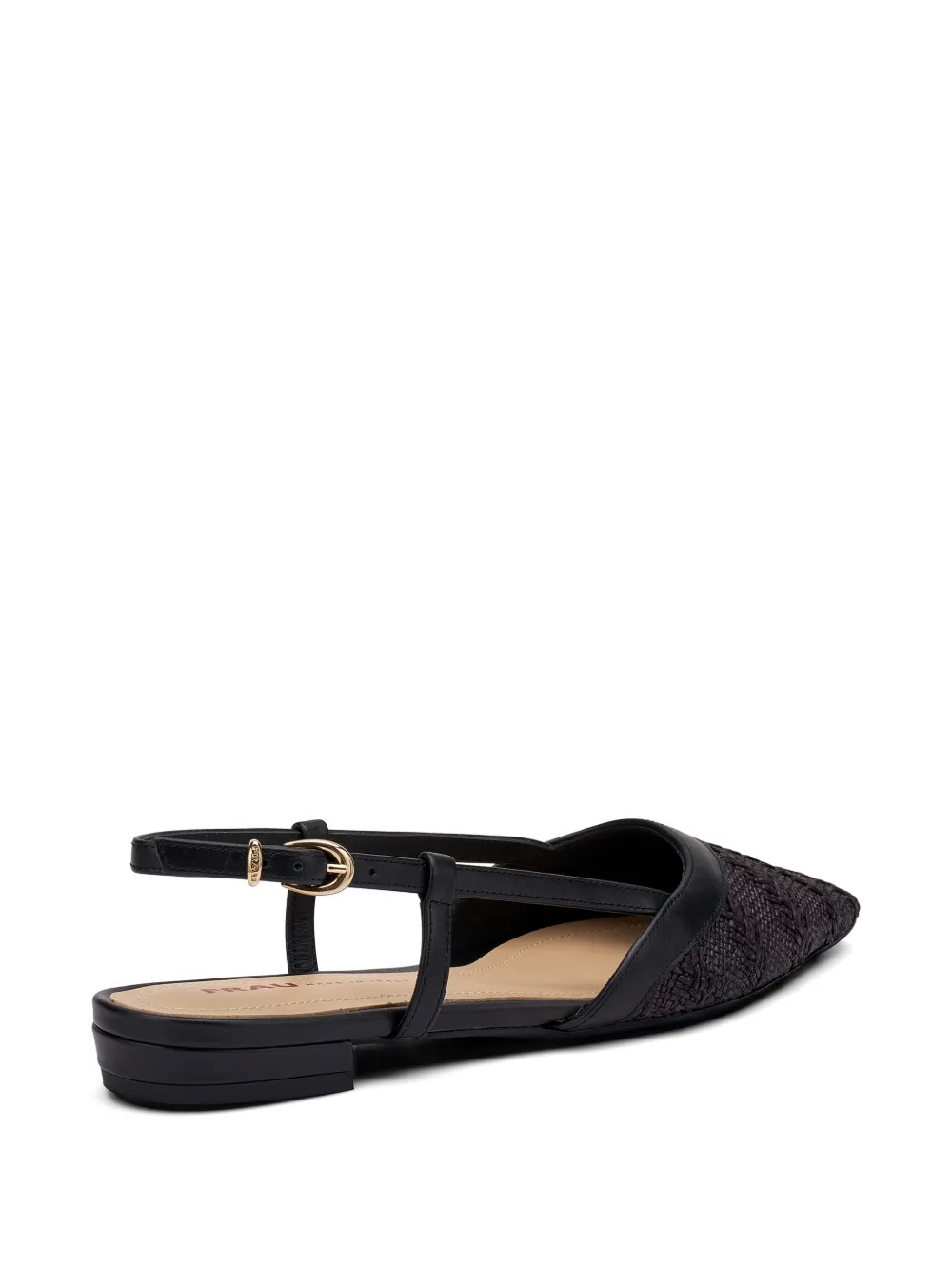 FRAU herringbone-effect slingback pumps Zwart