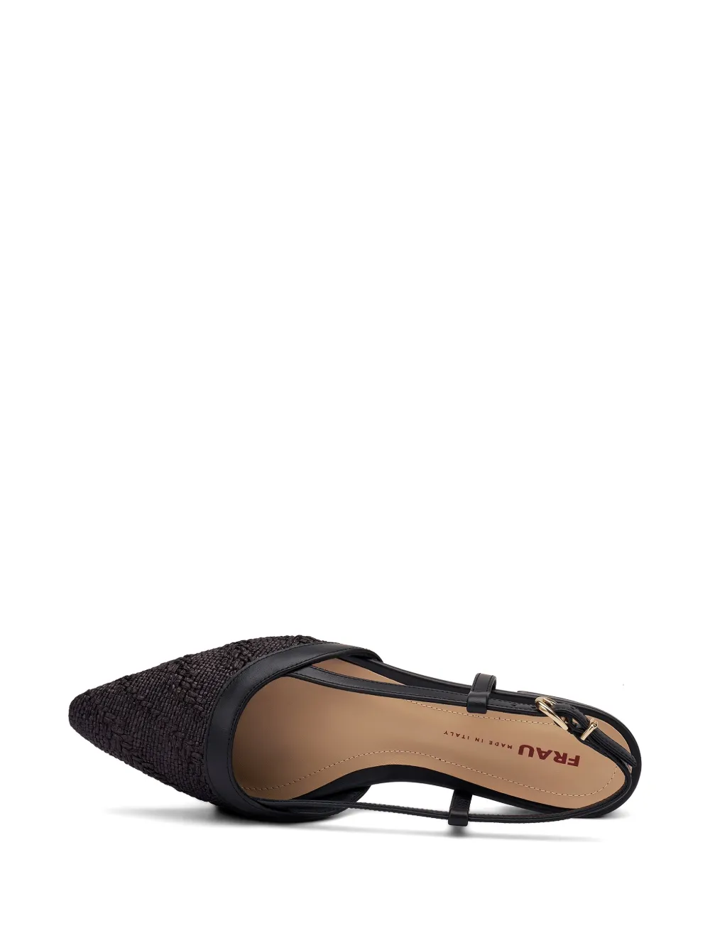 FRAU herringbone-effect slingback pumps Zwart