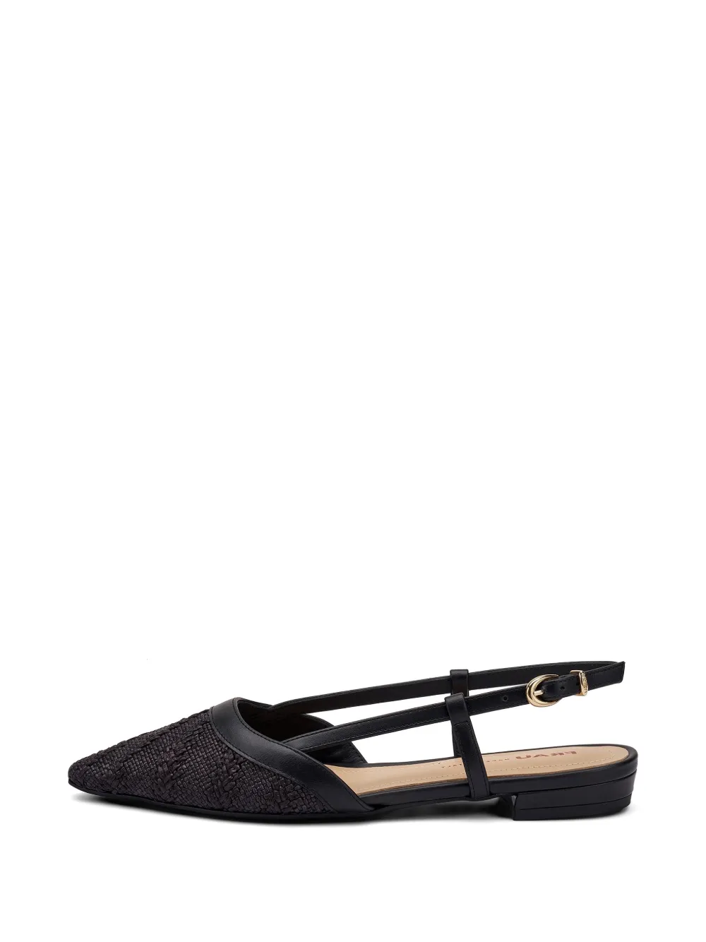 FRAU herringbone-effect slingback pumps Zwart