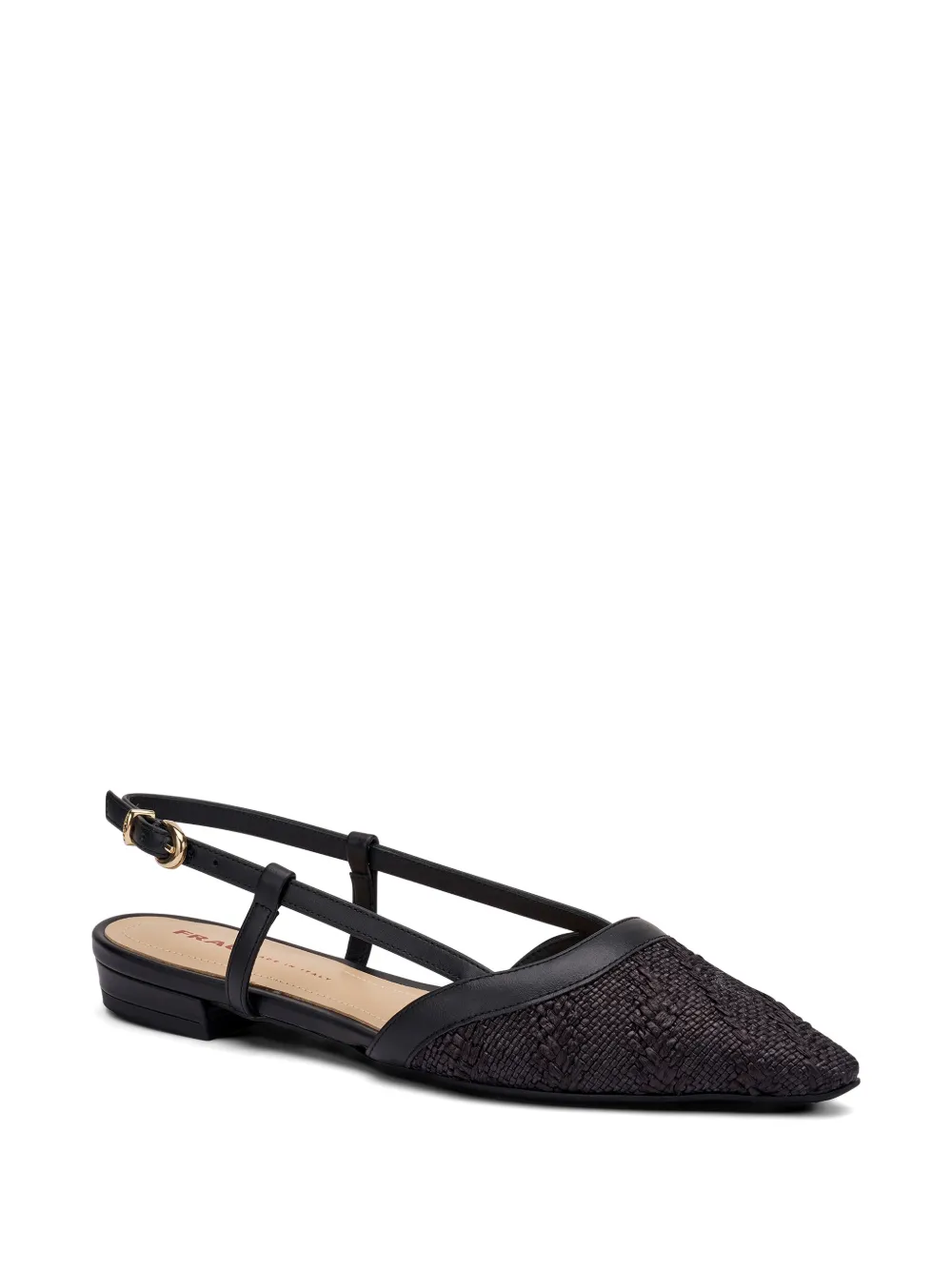 FRAU herringbone-effect slingback pumps Zwart