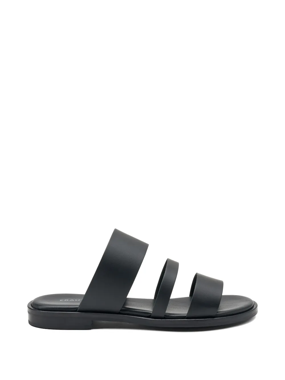 Frau Triple-strap Leather Sandals In Black