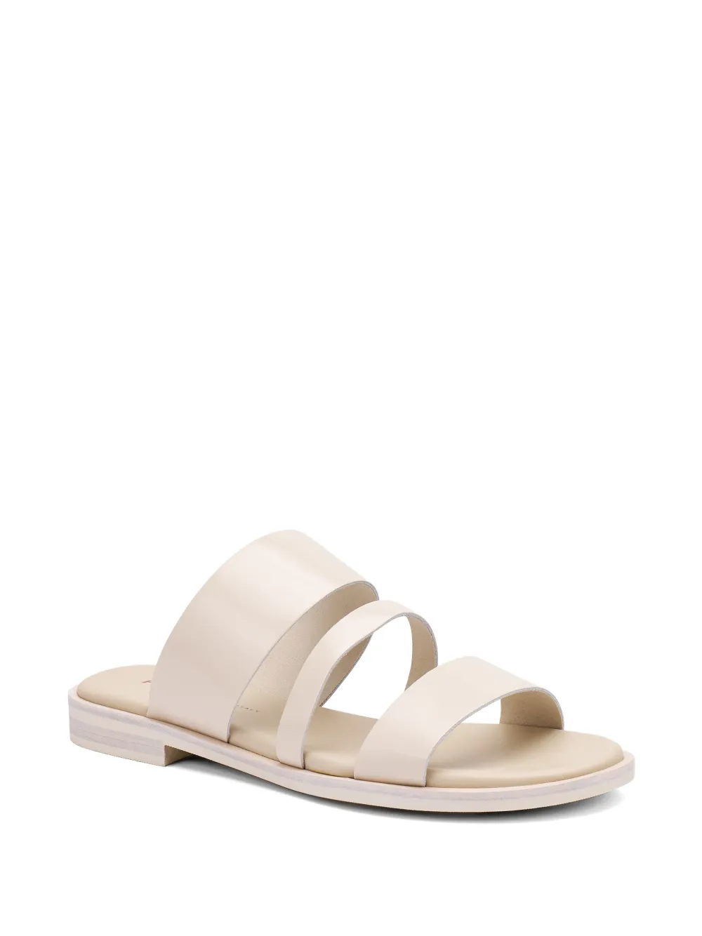 FRAU Gelakte leren sandalen met drievoudig bandje Beige