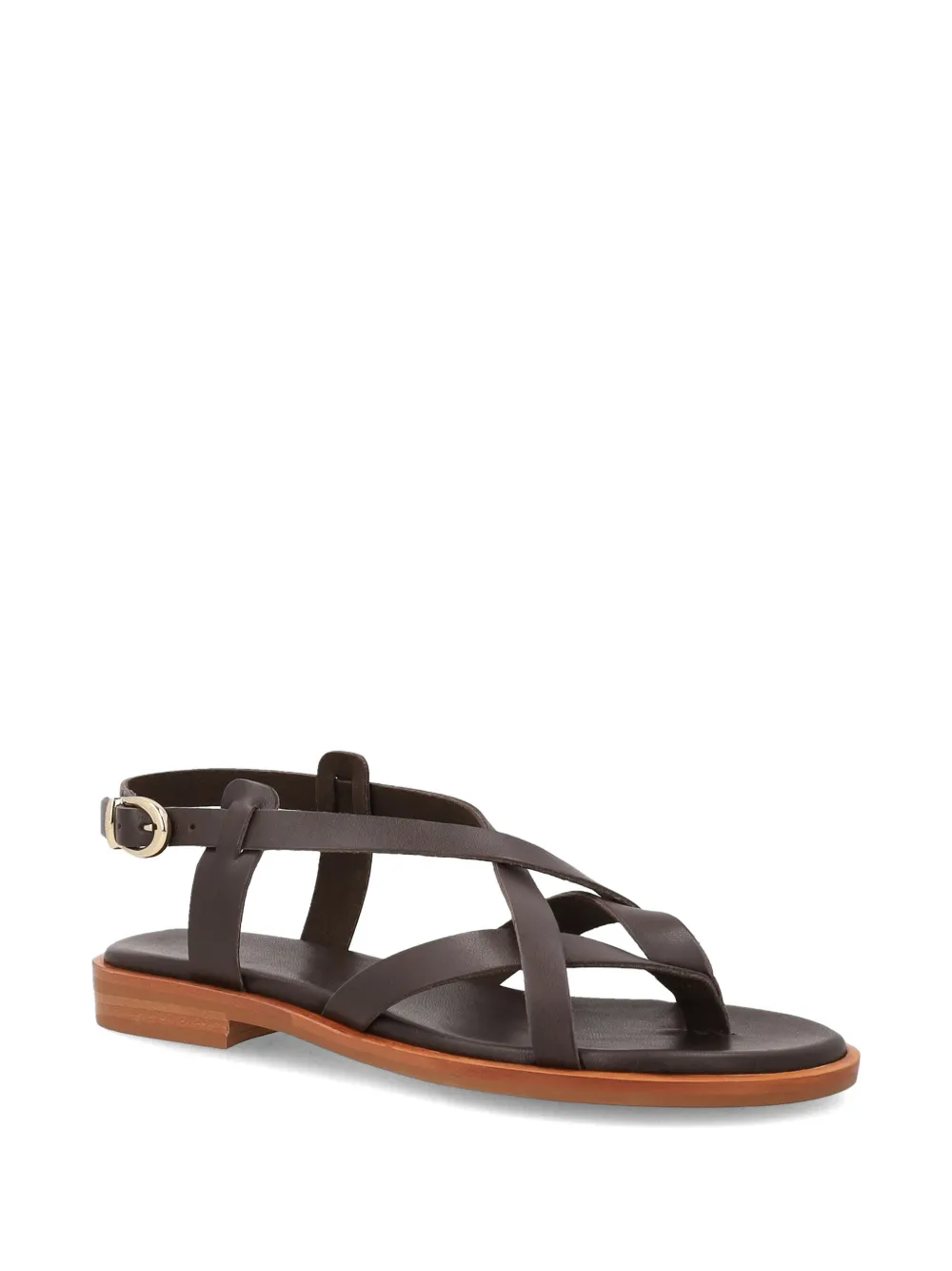 FRAU crossover-strap leather sandals Bruin
