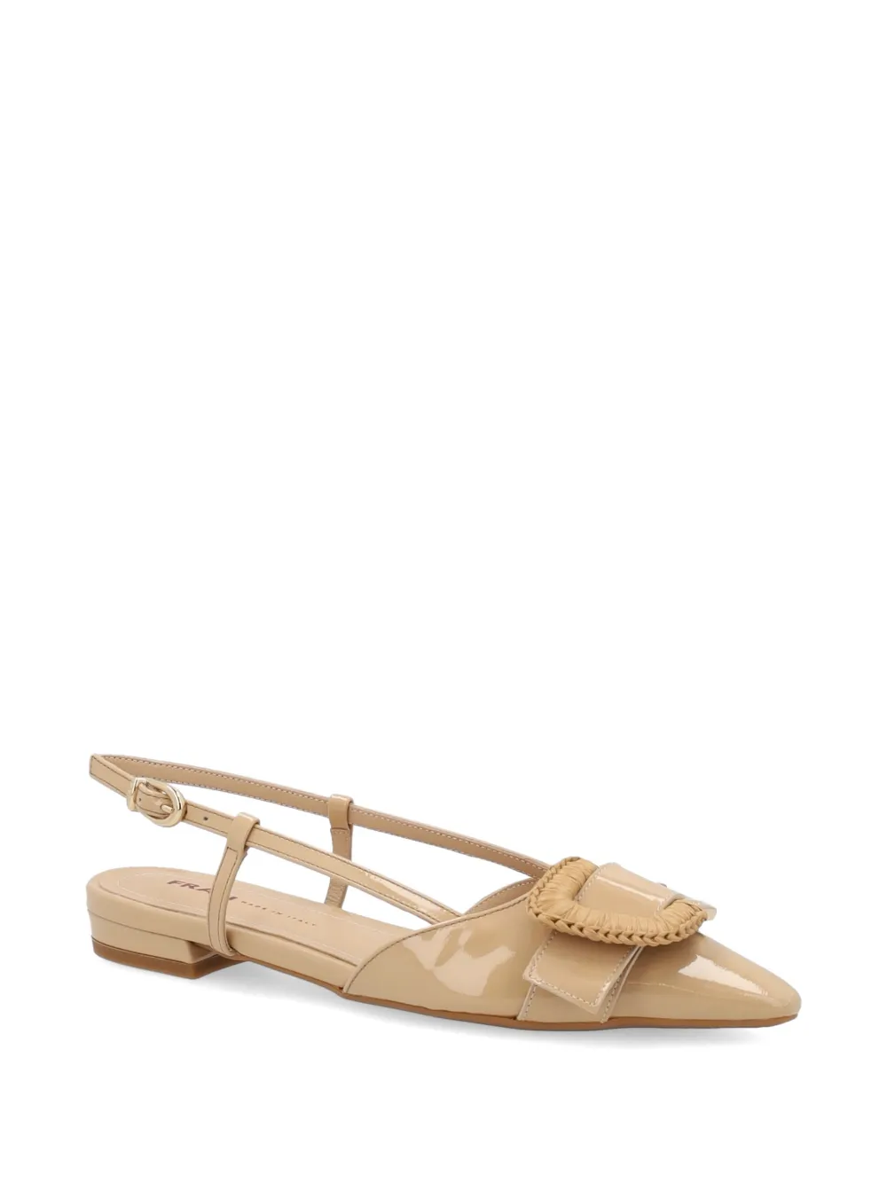 FRAU buckle-detail patent leather slingbacks Beige
