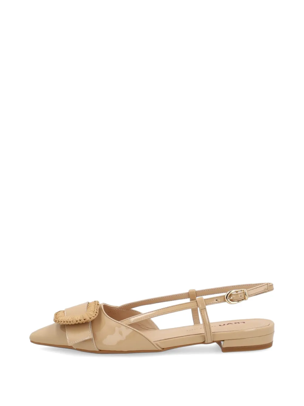 FRAU buckle-detail patent leather slingbacks Beige