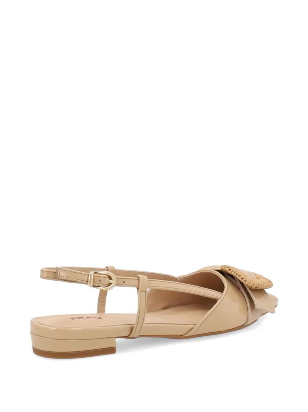 FRAU buckle-detail patent leather slingbacks Beige