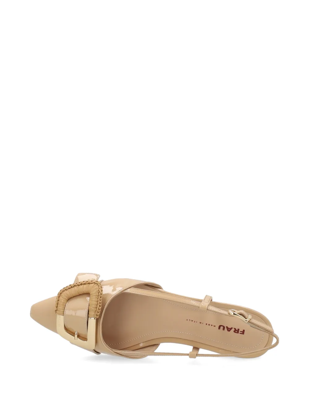 FRAU buckle-detail patent leather slingbacks Beige