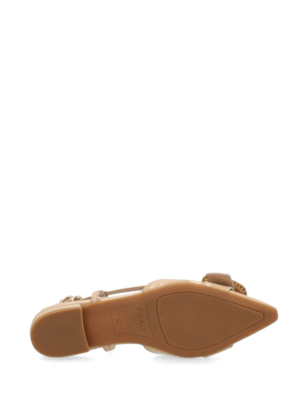 FRAU buckle-detail patent leather slingbacks Beige