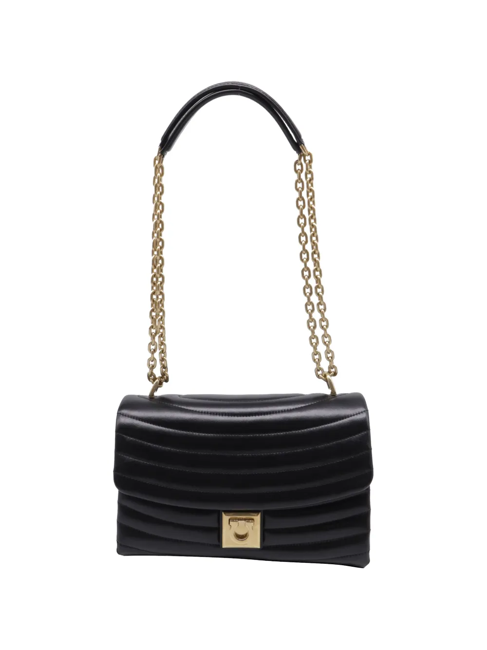 Ferragamo Pre-Owned Gancini quilted shoulder bag - Nero