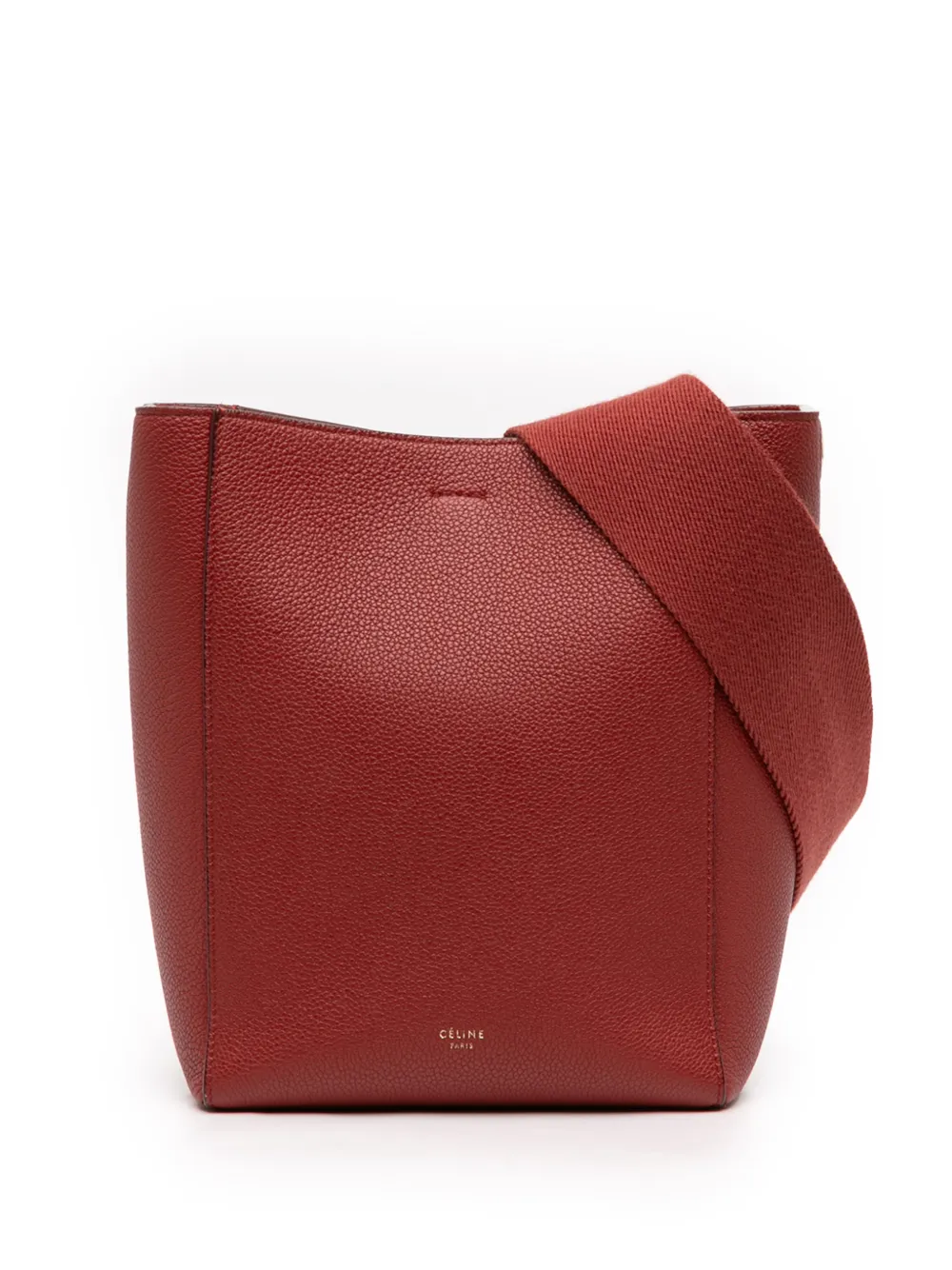 Celine Pre-Owned 2017 Small Leather Seau Sangle bucket bag - Rosso