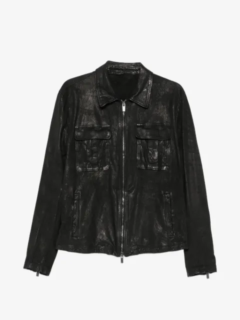 Salvatore Santoro crinkled-finish zip-up jacket