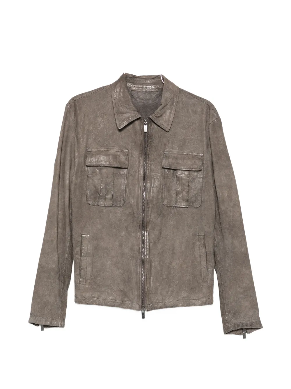 Salvatore Santoro zip-up leather jacket - Grigio
