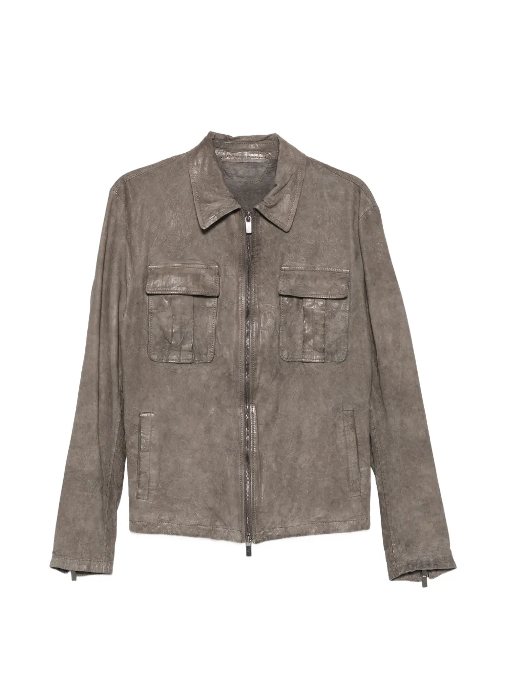 Salvatore Santoro zip-up leather jacket - Grau