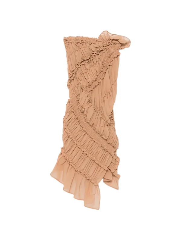 Magda Butrym Ruffled-embellishment Midi Skirts in Neutrals