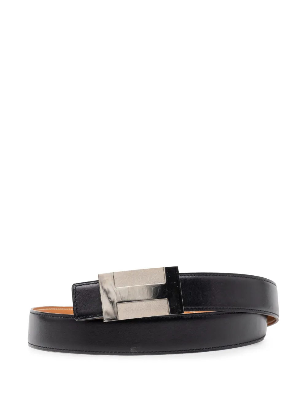 Hermès Pre-Owned 2008 Box Calf H Plate Reversible belt - Nero