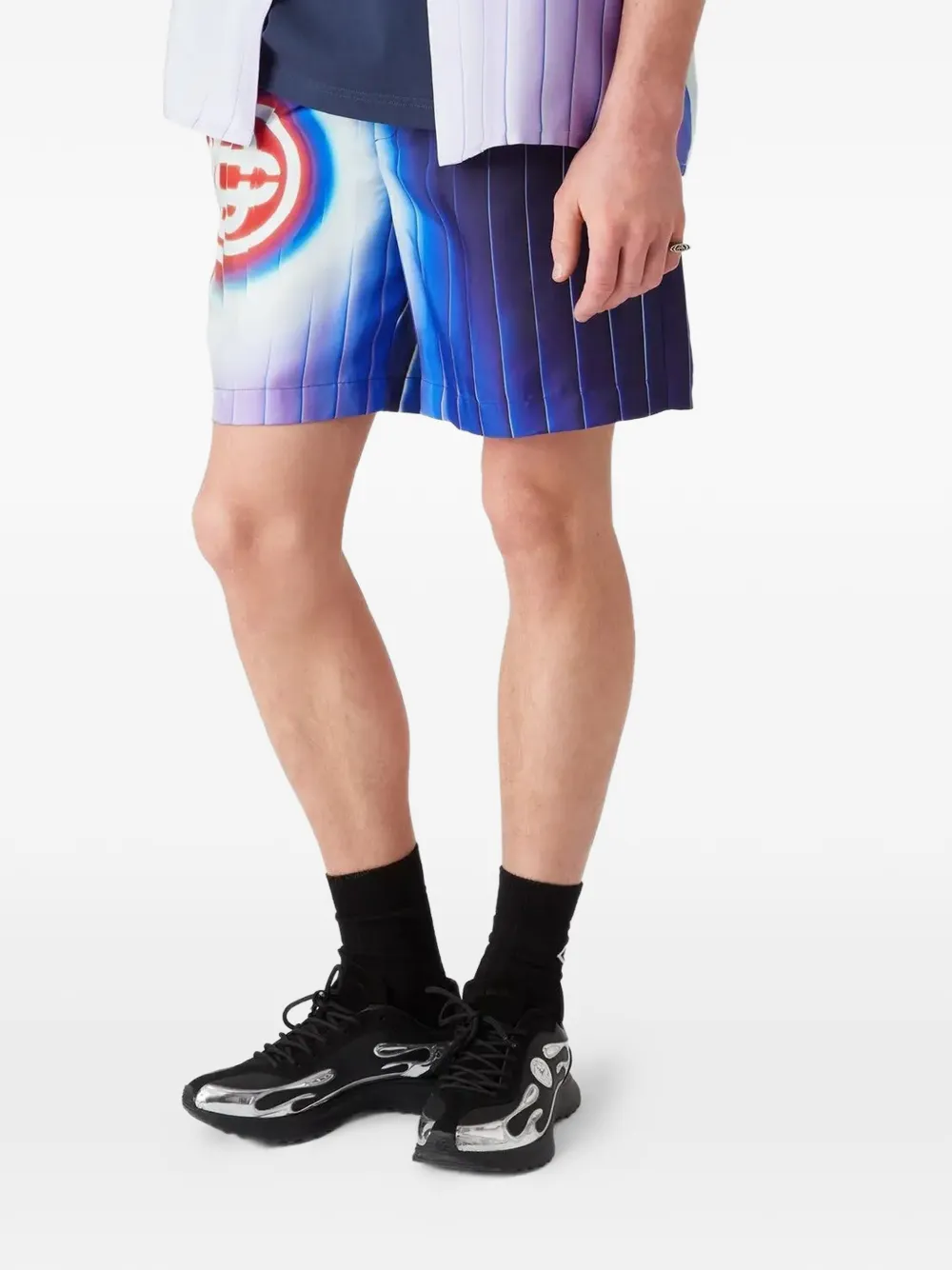 Casablanca Shockwave zijden shorts Blauw