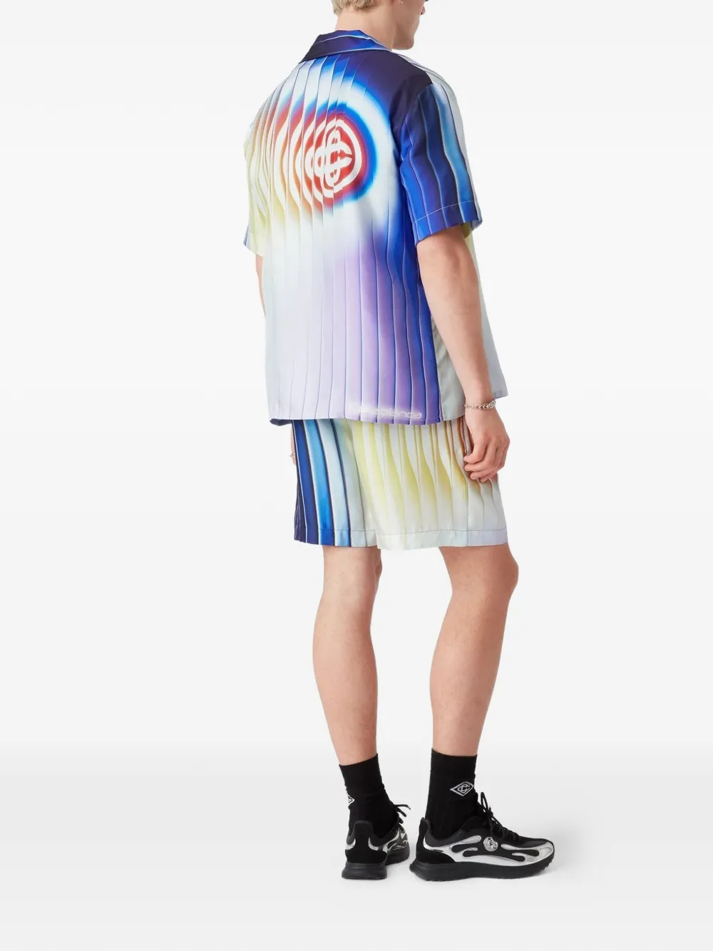 Casablanca Shockwave zijden shorts Blauw