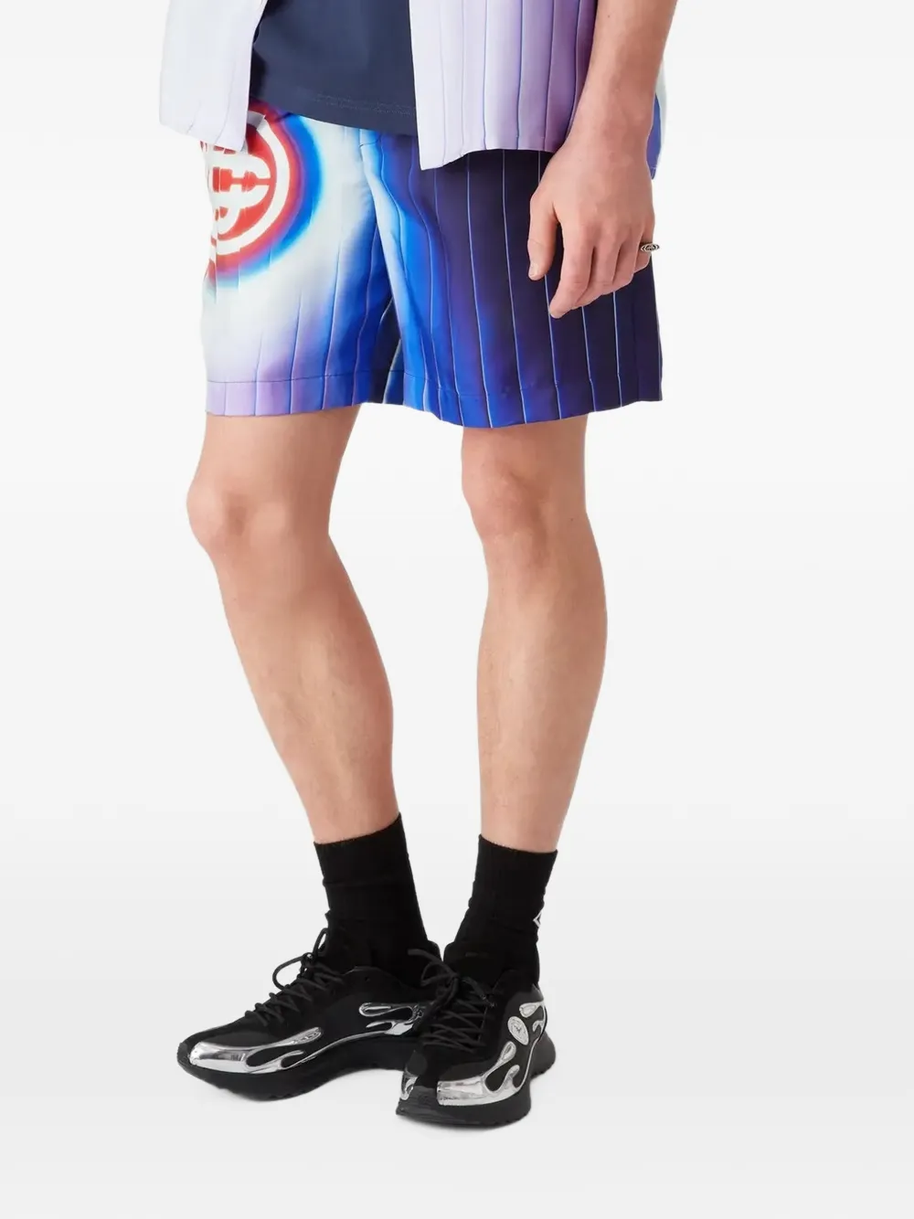 Casablanca Shockwave zijden shorts Blauw