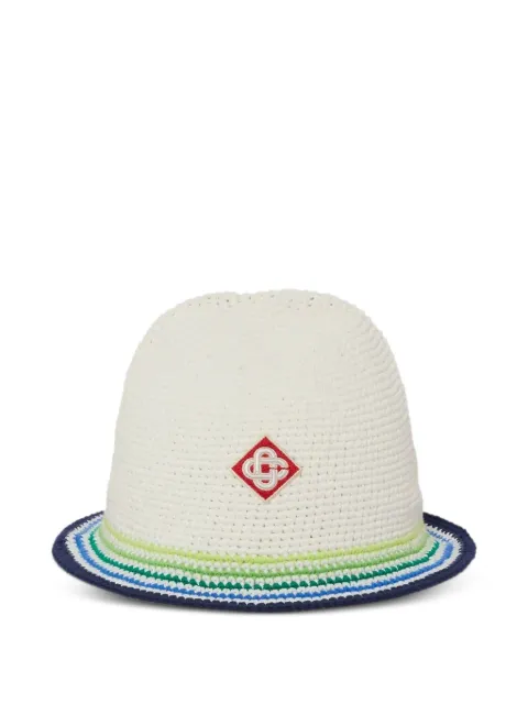 Casablanca crochet-knit striped bucket hat
