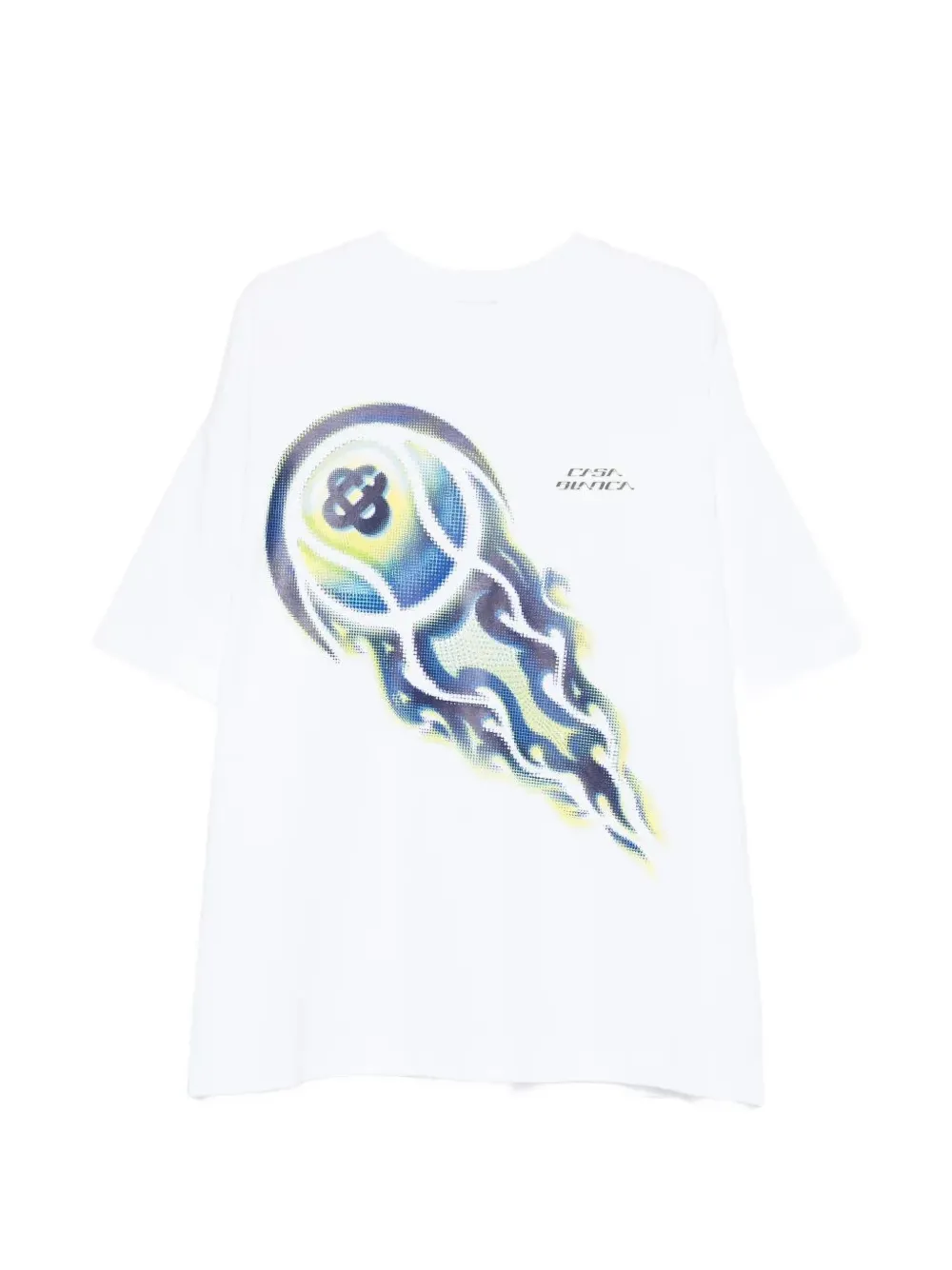 Casablanca Flaming Tennis Ball graphic-print T-shirt - Bianco
