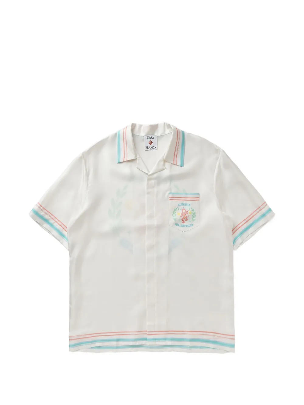 Casablanca graphic-print silk shirt - Weiß