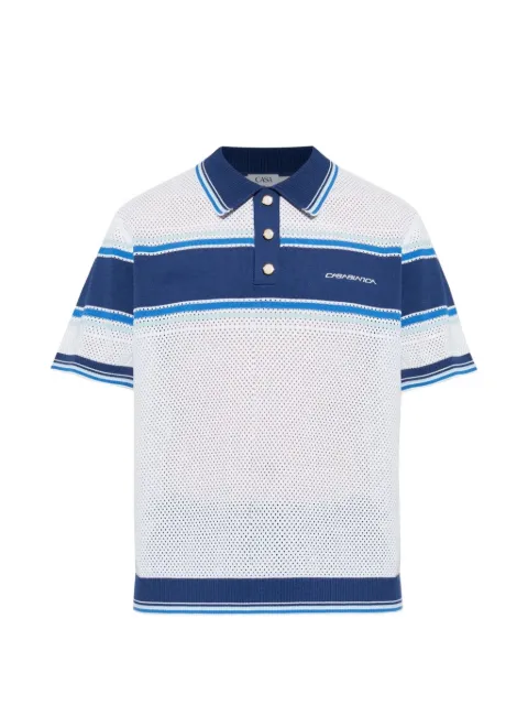 Casablanca open-knit striped polo shirt