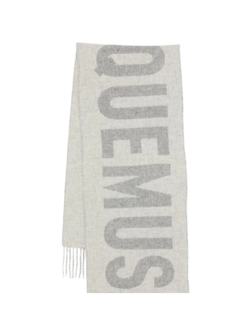 Jacquemus logo fringed scarf - Grigio