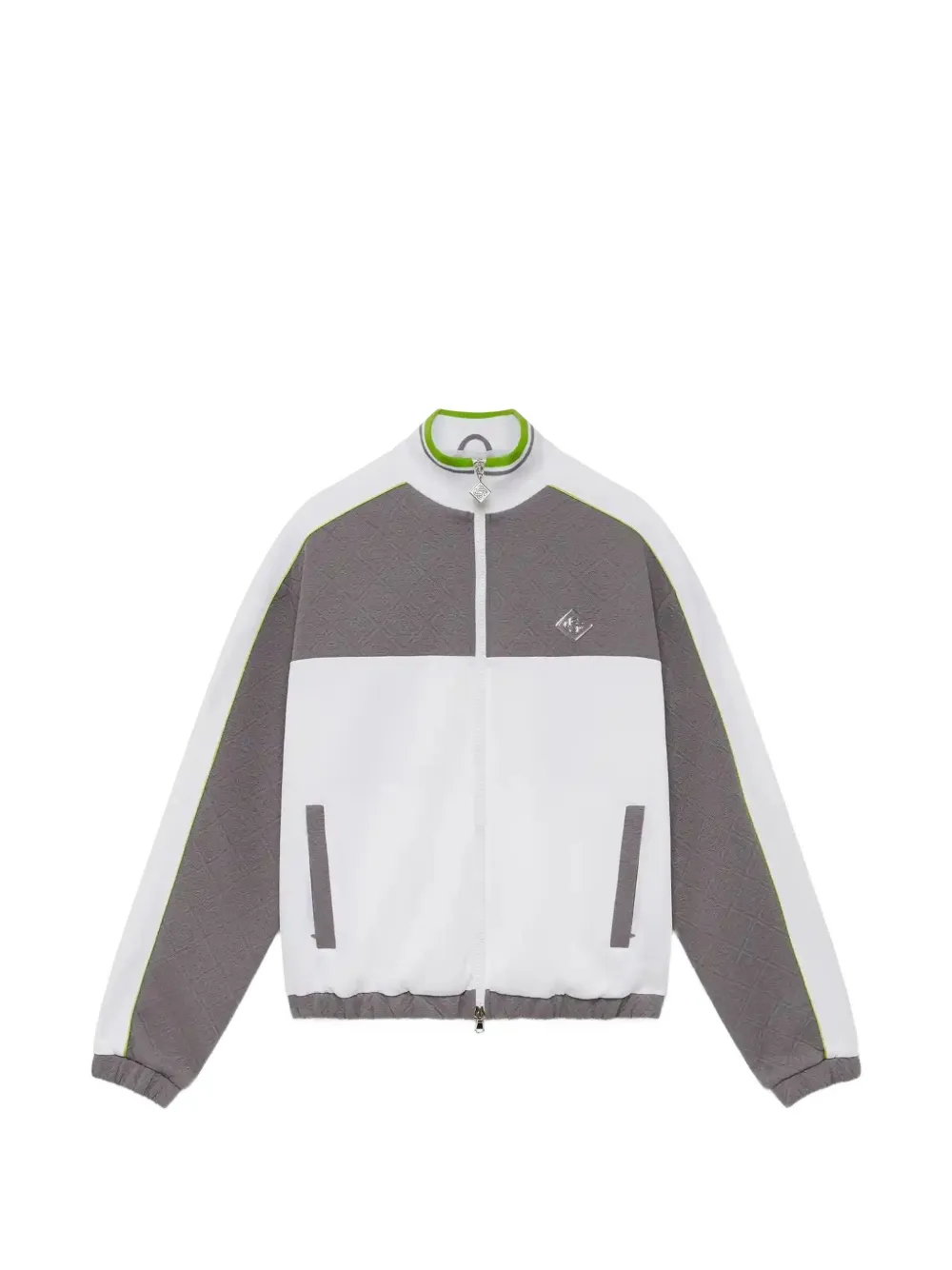 Casablanca Tennis jacquard panelled zip sweatshirt - Grigio