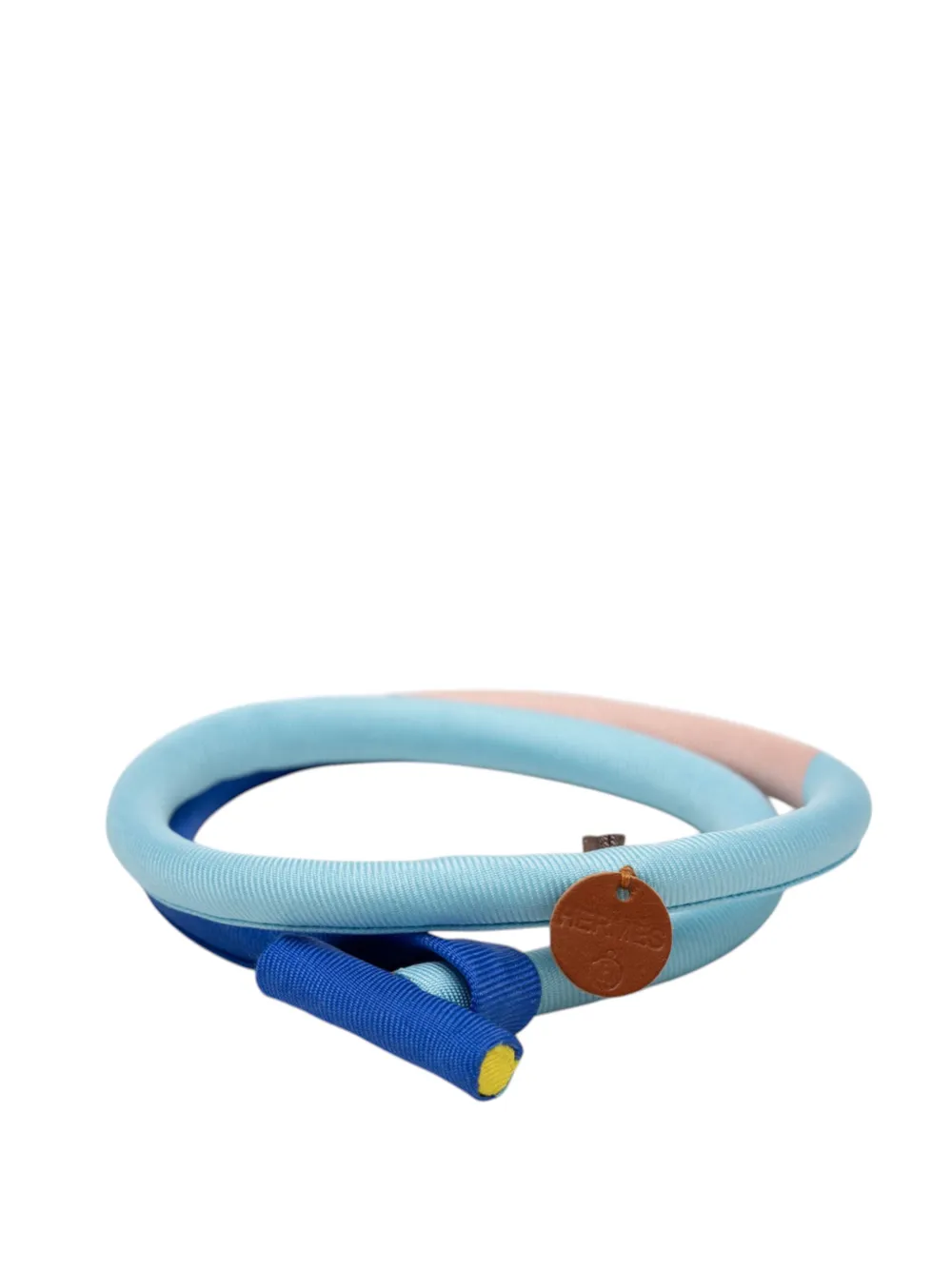 Hermès Pre-Owned 2020-2026 Silk and Cord Petit H Double Tour Bracelet costume bracelet - Blu