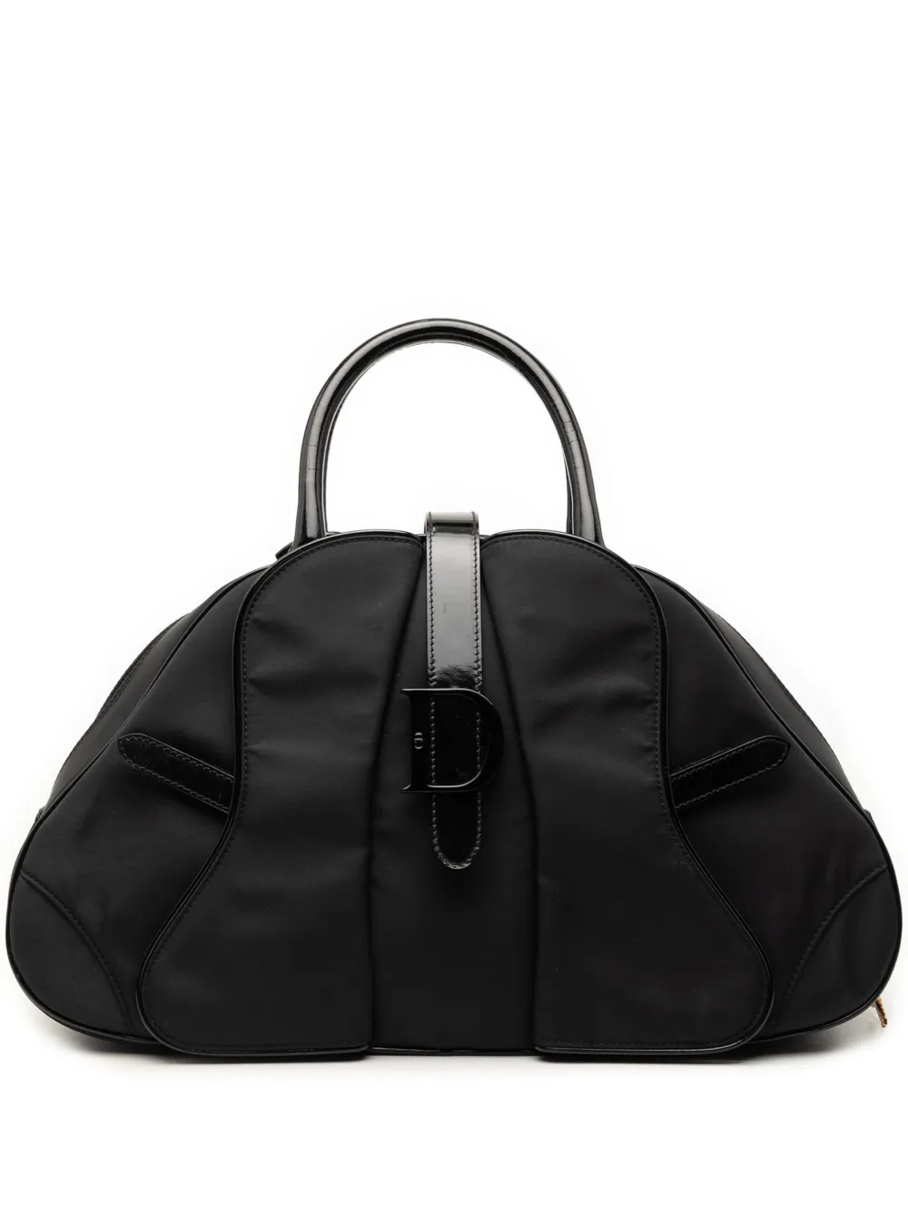 Christian Dior Pre-Owned 2000 Nylon Double Saddle Bowler Bag handbag - Nero