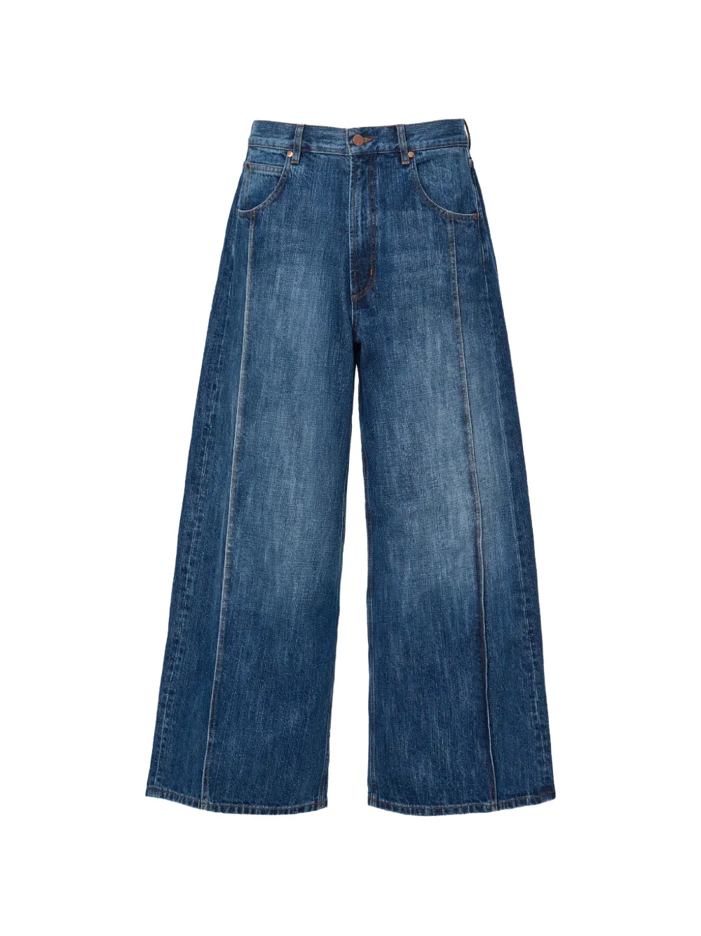 No44 Nari seam-detail jeans - Blu