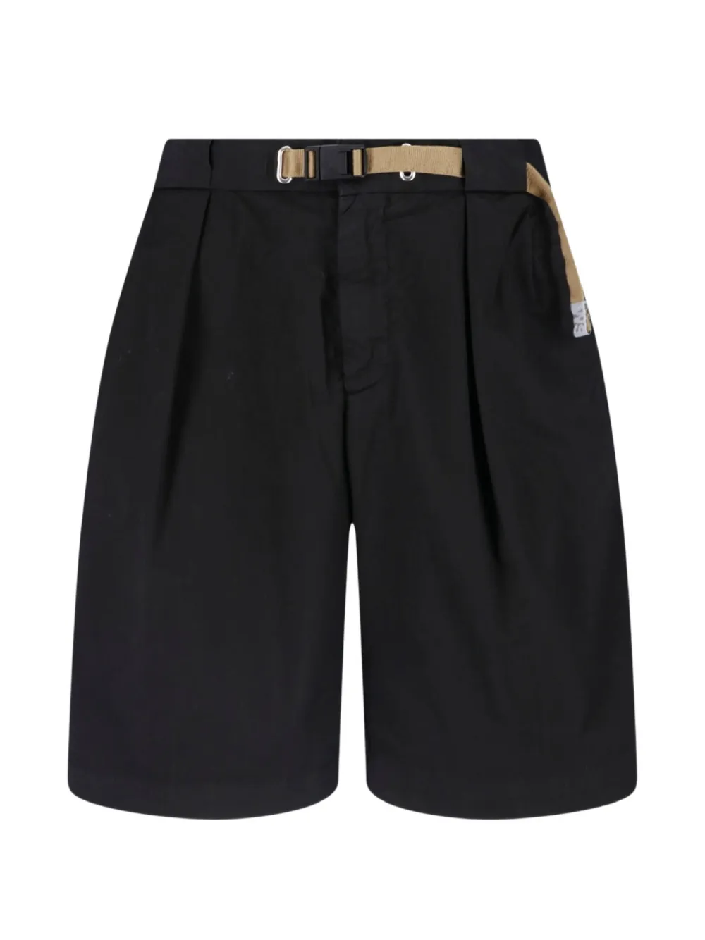 White Sand belted pleated shorts - Nero
