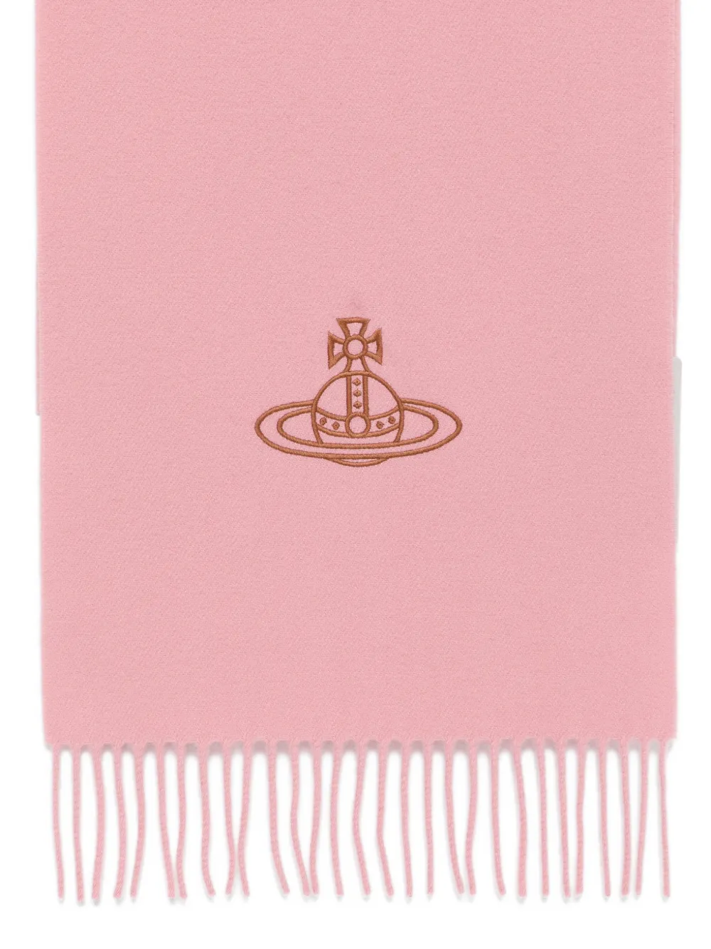 Vivienne Westwood Sjaal met geborduurd Orb-logo en franje Roze