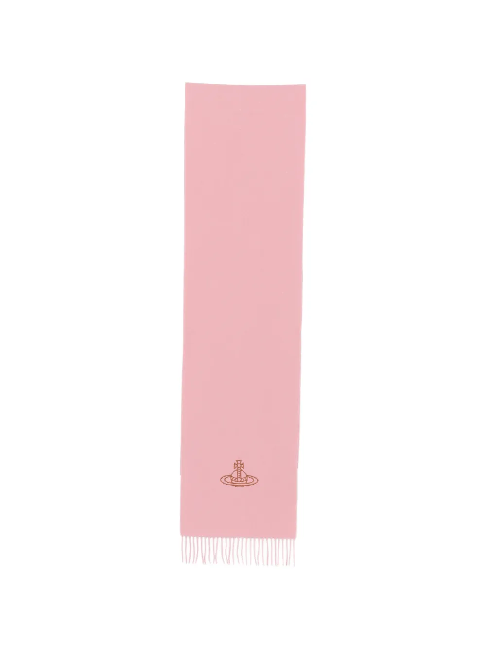 Vivienne Westwood Orb-embroidered fringed scarf - Rosa