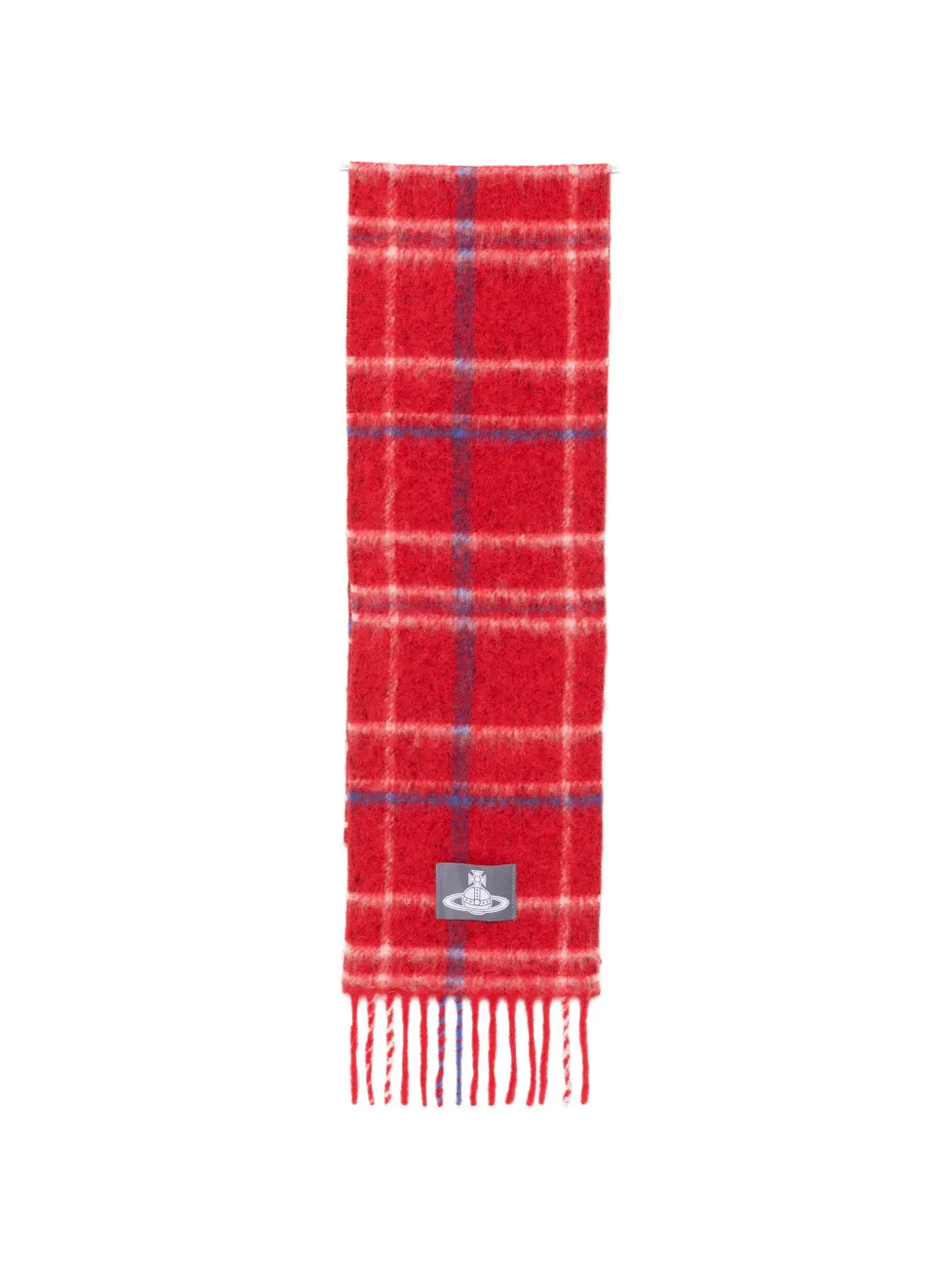 Vivienne Westwood tartan-check fringed scarf