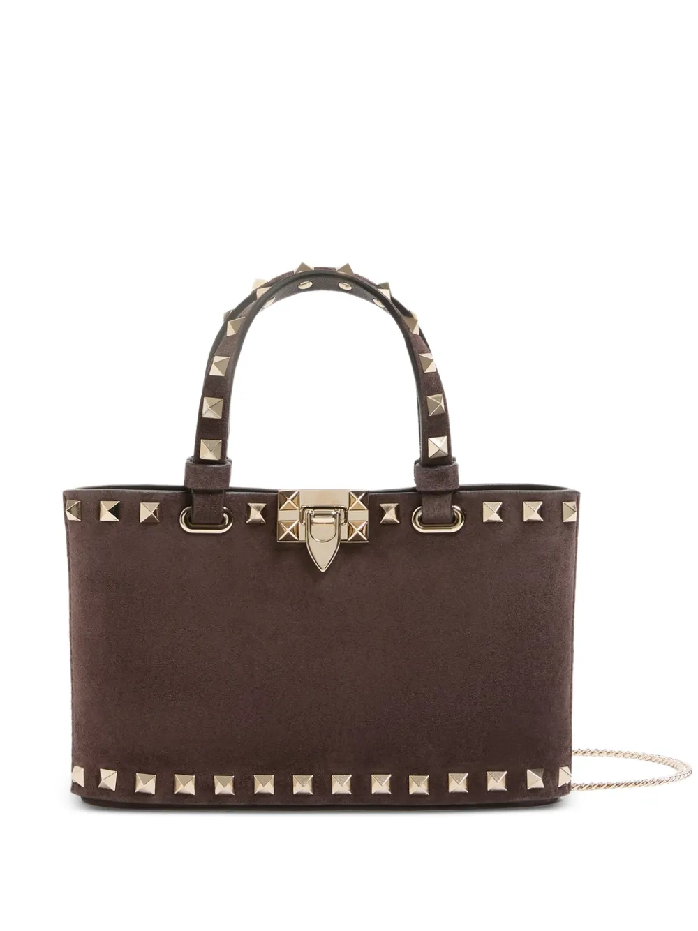 Valentino Garavani Mini Rockstud Tote Bag aus Wildleder - Braun