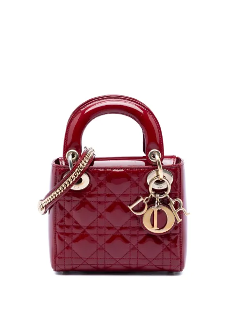 Christian Dior Pre-Owned 2017 Mini Patent Cannage Lady Dior satchel