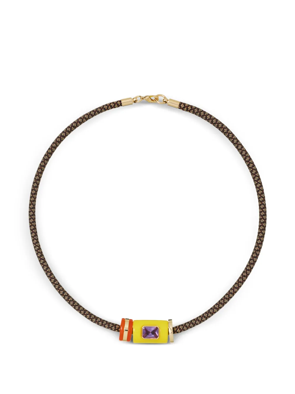 Roxanne Assoulin Collana Cylinder con cristalli - Giallo