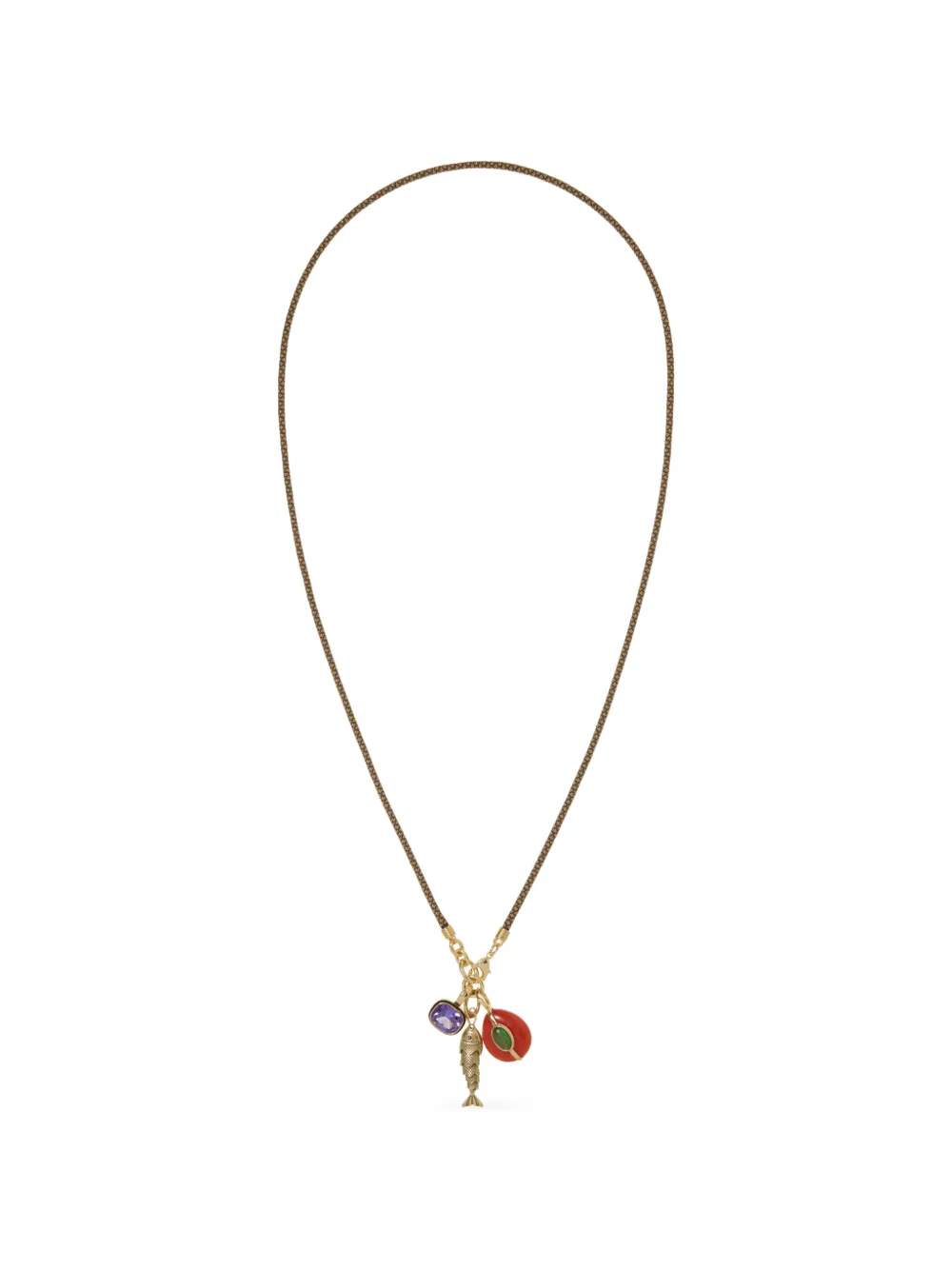 Roxanne Assoulin Cubic triple charm necklace - Oro