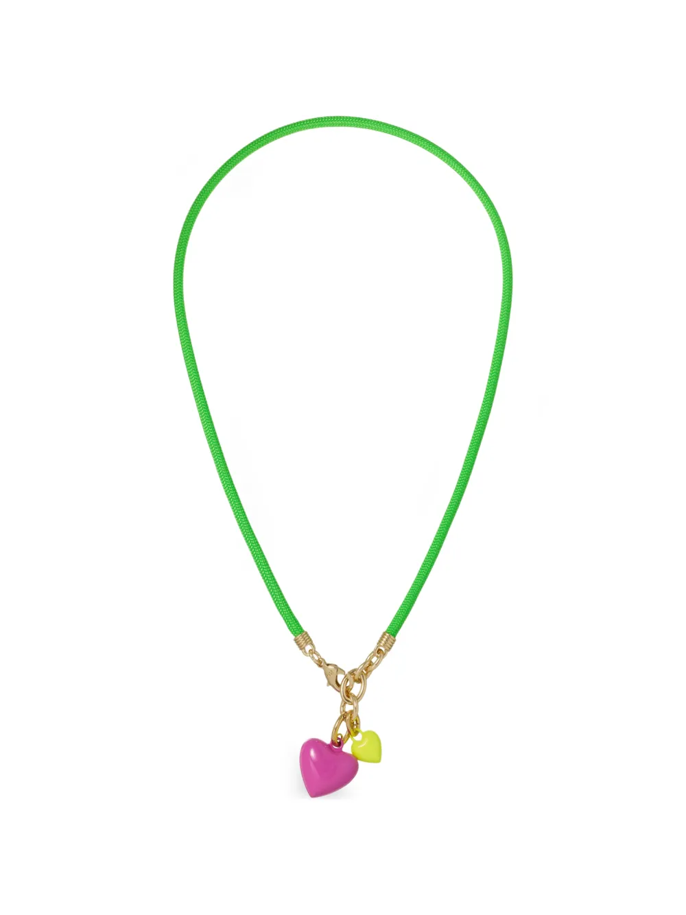 Roxanne Assoulin Happy Cord Mini Double Heart necklace - Rosa
