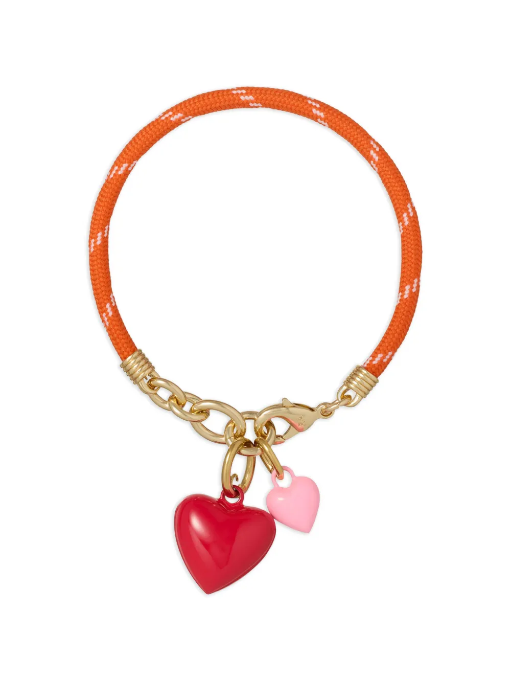 Roxanne Assoulin Happy Cord double-heart charm bracelet - Arancione